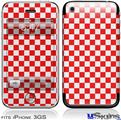 iPhone 3GS Skin - Checkered Canvas Red and White