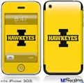 iPhone 3GS Skin - Iowa Hawkeyes 02 Black on Gold