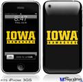 iPhone 3GS Skin - Iowa Hawkeyes 03 Black on Gold
