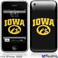 iPhone 3GS Skin - Iowa Hawkeyes Tigerhawk Oval 01 Gold on Black