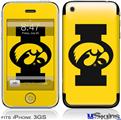 iPhone 3GS Skin - Iowa Hawkeyes Tigerhawk Oval 02 Black on Gold