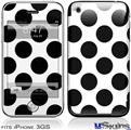 iPhone 3GS Skin - Kearas Polka Dots White And Black