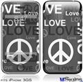 iPhone 3GS Skin - Love and Peace Gray