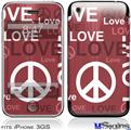 iPhone 3GS Skin - Love and Peace Pink