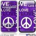 iPhone 3GS Skin - Love and Peace Purple