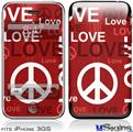 iPhone 3GS Skin - Love and Peace Red