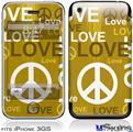 iPhone 3GS Skin - Love and Peace Yellow