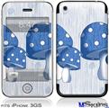 iPhone 3GS Skin - Mushrooms Blue