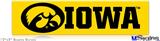 12x3 Bumper Sticker (Permanent) - Iowa Hawkeyes Tigerhawk Oval 03 Black on Gold Horizontal