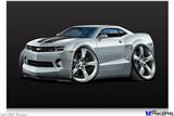 Poster 36"x24" - 2010 Camaro RS Silver on Black
