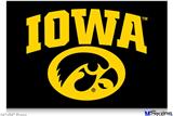 Poster 36"x24" - Iowa Hawkeyes Tigerhawk Oval 01 Gold on Black