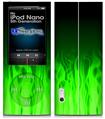iPod Nano 5G Skin - Fire Flames Green