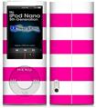 iPod Nano 5G Skin - Psycho Stripes Hot Pink and White