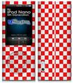 iPod Nano 5G Skin - Checkered Canvas Red and White