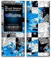iPod Nano 5G Skin - Checker Skull Splatter Blue