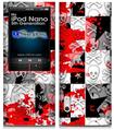 iPod Nano 5G Skin - Checker Skull Splatter Red