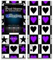 iPod Nano 5G Skin - Purple Hearts And Stars