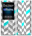 iPod Nano 5G Skin - Chevrons Gray And Aqua