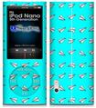 iPod Nano 5G Skin - Paper Planes Neon Teal