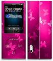 iPod Nano 5G Skin - Bokeh Butterflies Hot Pink