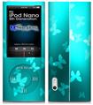 iPod Nano 5G Skin - Bokeh Butterflies Neon Teal