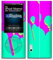 iPod Nano 5G Skin - Drip Teal Pink Yellow
