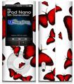 iPod Nano 5G Skin - Butterflies Red