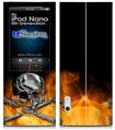 iPod Nano 5G Skin - Chrome Skull on Fire