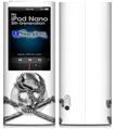 iPod Nano 5G Skin - Chrome Skull on White