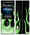 iPod Nano 5G Skin - Metal Flames Green