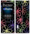 iPod Nano 5G Skin - Kearas Flowers on Black