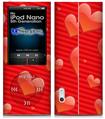 iPod Nano 5G Skin - Glass Hearts Red