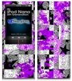 iPod Nano 5G Skin - Purple Checker Skull Splatter
