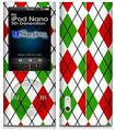 iPod Nano 5G Skin - Argyle Red and Green