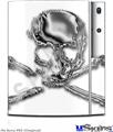 Sony PS3 Skin - Chrome Skull on White