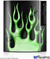 Sony PS3 Skin - Metal Flames Green