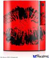 Sony PS3 Skin - Big Kiss Black on Red
