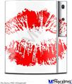 Sony PS3 Skin - Big Kiss Red on White