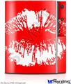 Sony PS3 Skin - Big Kiss White on Red
