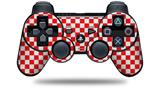 Sony PS3 Controller Decal Style Skin - Checkered Canvas Red and White (CONTROLLER NOT INCLUDED)