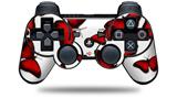 Sony PS3 Controller Decal Style Skin - Butterflies Red (CONTROLLER NOT INCLUDED)