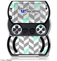 Chevrons Gray And Seafoam - Decal Style Skins (fits Sony PSPgo)