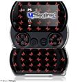 Pastel Butterflies Red on Black - Decal Style Skins (fits Sony PSPgo)