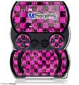 Pink Checkerboard Sketches - Decal Style Skins (fits Sony PSPgo)