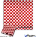 Decal Skin compatible with Sony PS3 Slim Checkered Canvas Red and White