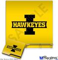 Decal Skin compatible with Sony PS3 Slim Iowa Hawkeyes 02 Black on Gold