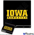 Decal Skin compatible with Sony PS3 Slim Iowa Hawkeyes 03 Black on Gold