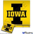 Decal Skin compatible with Sony PS3 Slim Iowa Hawkeyes 04 Black on Gold