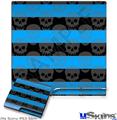 Decal Skin compatible with Sony PS3 Slim Skull Stripes Blue