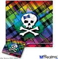 Decal Skin compatible with Sony PS3 Slim Rainbow Plaid Skull